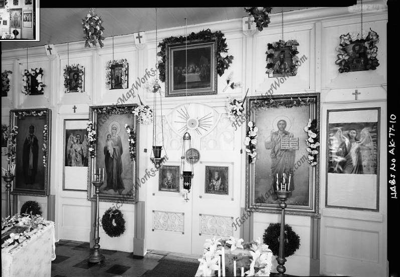 Церковь Вознесения Господня, Карлук (Аляска, США). архивная фотография, Фото с сайта http://www.historicmapworks.com/Atlas.php?cat=BWPhotos&c=HB&a=289