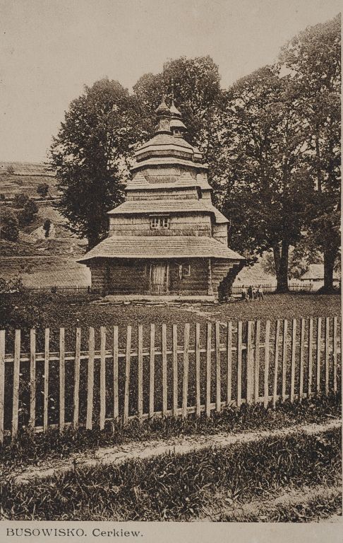 Бусовиско. Церковь Собора Пресвятой Богородицы. архивная фотография, Фото 1918 г. https://polona.pl/item/busowisko-cerkiew,NzE5NzI5/0/#info:metadata