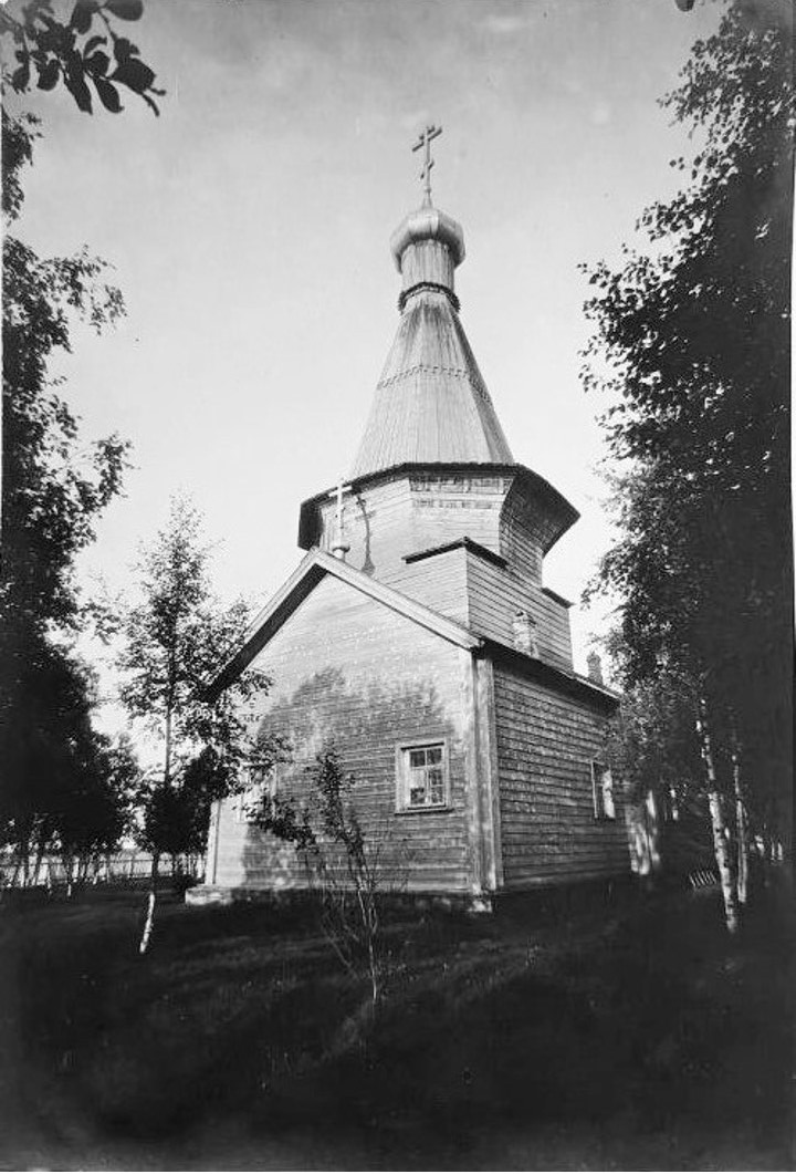 Собор Петра и Павла (первый), Повенец (Медвежьегорский район, Республика Карелия). архивная фотография, Вид с северо-востока. Фото 1920-х гг. из коллекции ГНИМА. (ГК № 59386477)