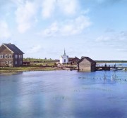 Часовня Николая Чудотворца, С. М. Прокудин-Горский. Река Остречина. / [Часовня св. Николая у пристани Остречины. Река Свирь у устья реки Ивины.] 1909 год рестав.: Ходаковские Константин и Владимир с сайта http://prokudin-gorskiy.ru/image.php?ID=2044<br>, Остречины (затоплено), Подпорожский район, Ленинградская область