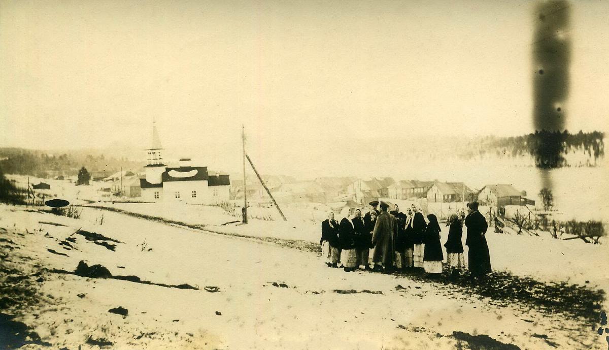 Французское фото времён Гражданской войны, архивная фотография. Церковь Флора и Лавра, Илемсельга (Кондопожский район, Республика Карелия)