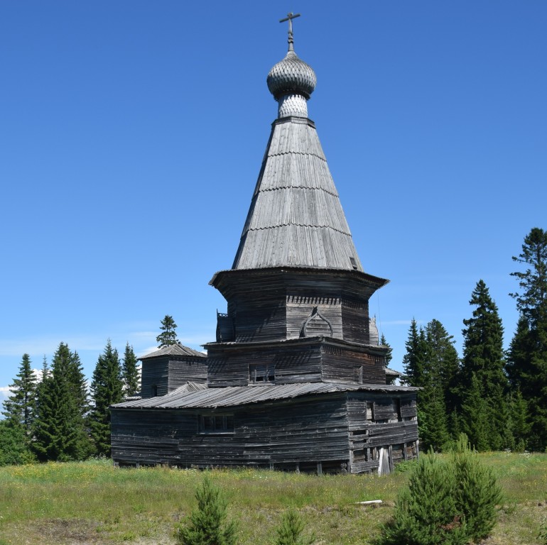 Пурнема. Церковь Николая Чудотворца. фасады, вид с юго-запада