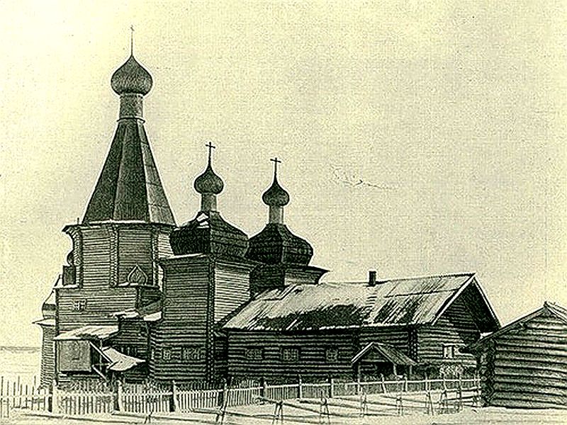 Церковь Благовещения Пресвятой Богородицы, Посад (Турчасово) (Онежский район, Архангельская область). архивная фотография, фото В. В. Суслова с http://newsvo.ru/node/68311