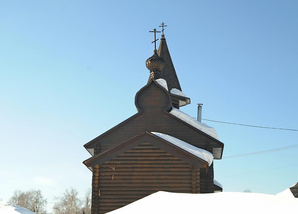 Восточный фасад, фасады. Церковь Николая Чудотворца, Гусиный брод (Новосибирский район, Новосибирская область)