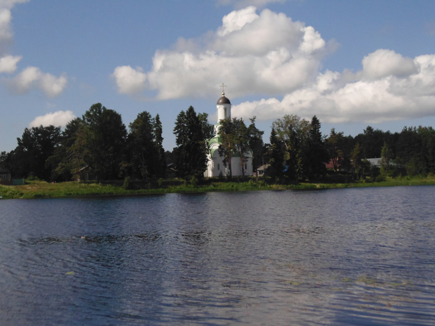 Церковь Александра Свирского, Паша (Волховский район, Ленинградская область). фасады, Вид с правого берега реки Паши