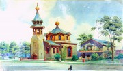 Собор Троицы Живоначальной, Рисунок со стенда при соборе.<br>, Чикаго, Иллинойс, США