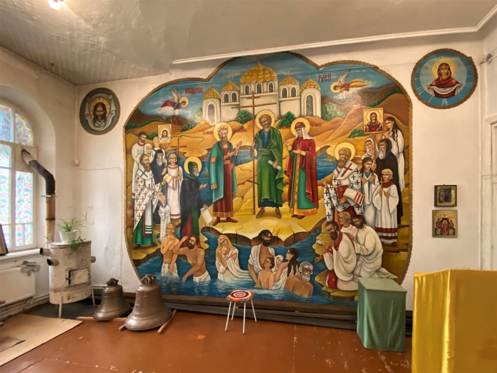 Церковь Прокопия Устюжского, Бродокалмак (Красноармейский район, Челябинская область). интерьер и убранство, Роспись на западной стене церковного помещения