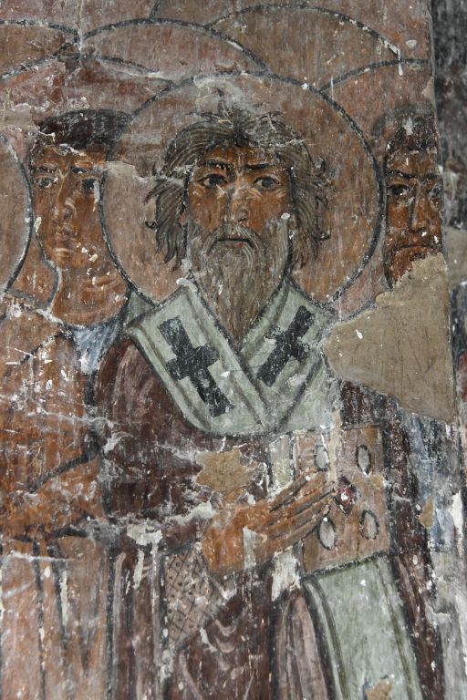 Собор Успения Пресвятой Богородицы, Атени (Шида-Картли, Грузия). интерьер и убранство, Апостол Андрей. Фреска, 1080 г.
