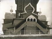 Церковь Вознесения Господня, Вид на крыльцо храма и его западный фасад. Фотография художника В.М. Владимирова, 1913-1915 гг. Из фондов Государственного музея архитектуры (Москва) <br>, Артюшинская (Конецгорье), Виноградовский район, Архангельская область