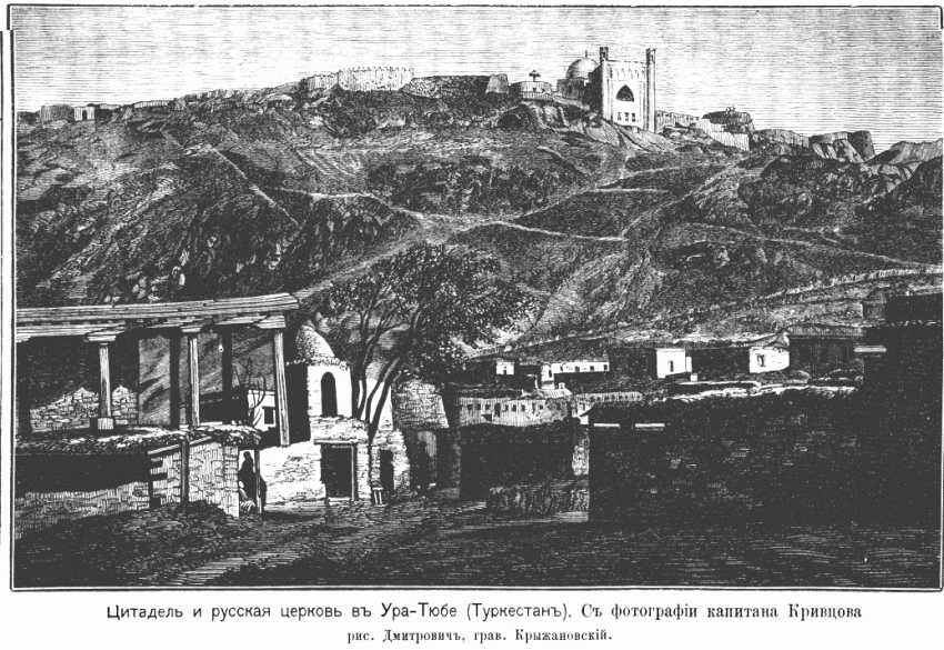 Церковь Николая Чудотворца (старая), Истаравшан (Ура-Тюбе) (Таджикистан, Прочие страны). архивная фотография, Рис. из журнала 
