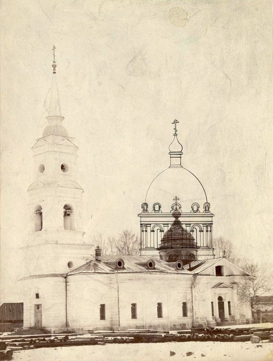 Церковь Димитрия Солунского, Сим (Ашинский район, Челябинская область). архивная фотография, Проект перестройки церкви. Фото конца XIX - начала XX веков из фондов Музея Академии художеств