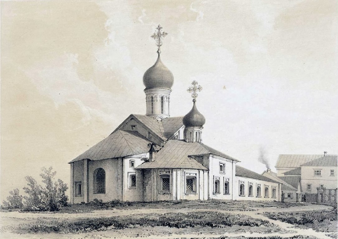 Красносельский. Церковь Николая Чудотворца, что в Мясниках. архивная фотография, Гравюра,-1859 год с http://www.retromap.ru