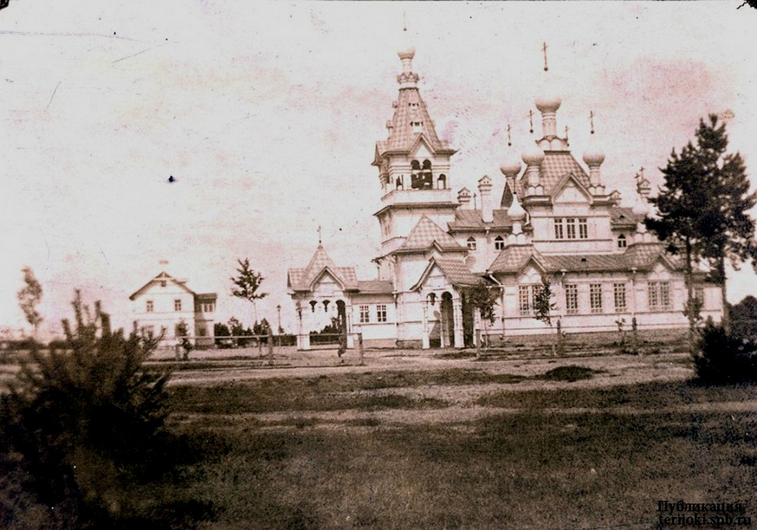 Церковь Сошествия Святого Духа  в Келломяках, Комарово (Санкт-Петербург, Курортный район, г. Санкт-Петербург). архивная фотография, из собрания Р. М. Даянова с сайта http://terijoki.spb.ru/ 1910 