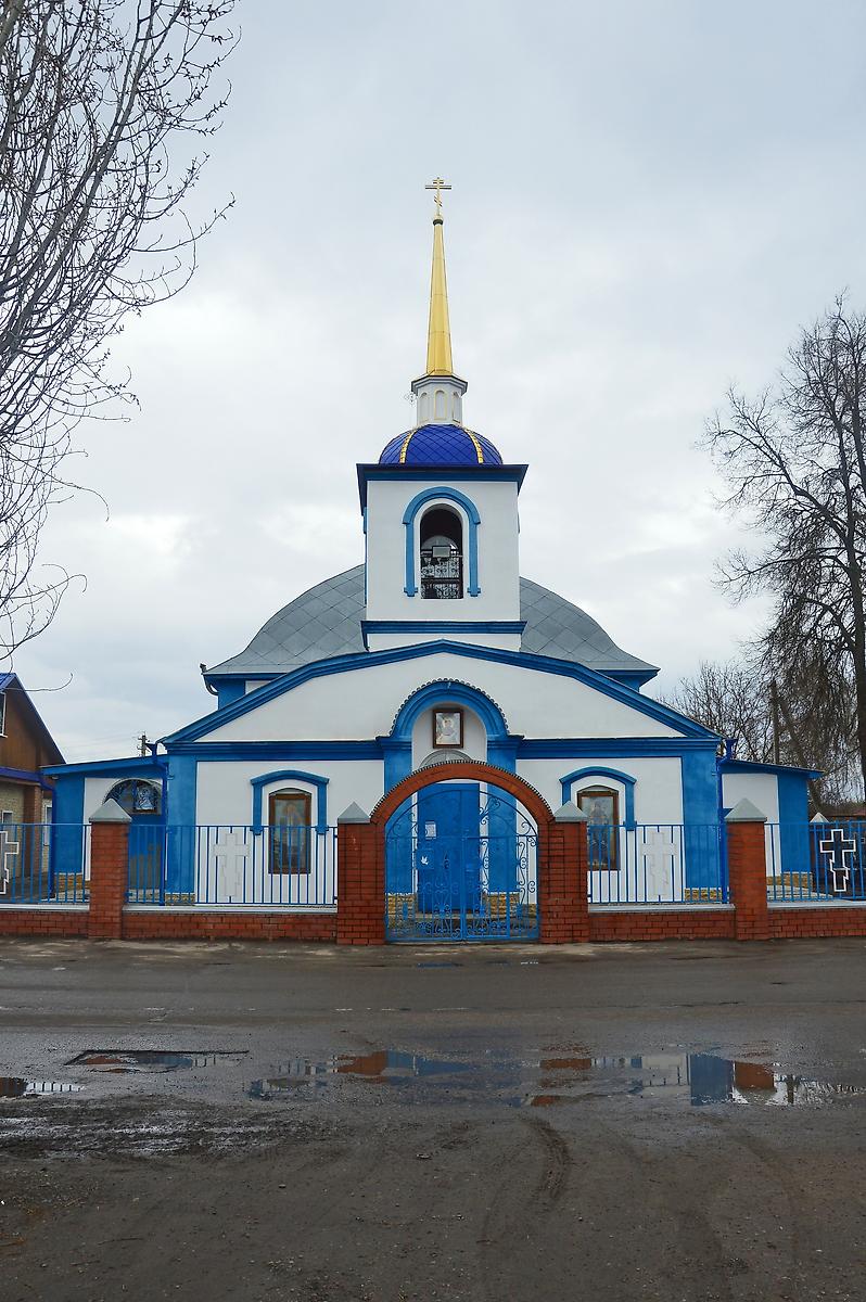 общий вид в ландшафте. Церковь Покрова Пресвятой Богородицы, Первомайский (Первомайский район, Тамбовская область)
