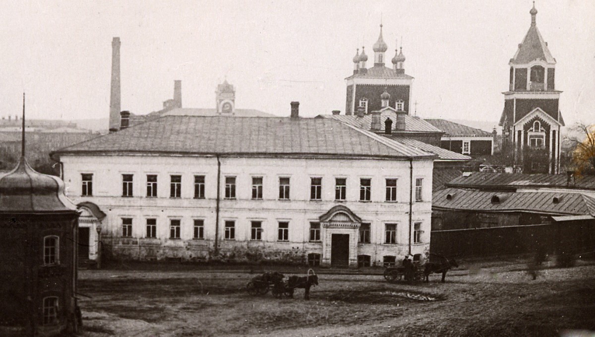 Церковь Георгия Победоносца, Егорьевск (Егорьевский городской округ, Московская область). архивная фотография, Вид на церковь Георгия Победоносца с крыши одно из здания. Фото нач. ХХ века. приблизительная датировка: с 01.07.1900 г. по 01.07.1917 г.