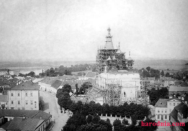 Гродно. Собор Софии, Премудрости Божией. архивная фотография, Фото с сайта http://harodnia.com/be/uczora/pasliavajenny-hrodna/350-50-let-bez-fary-vitovta