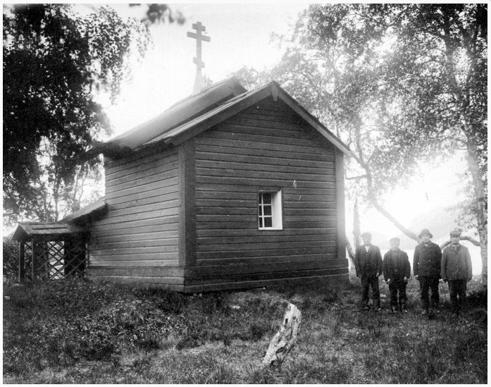 Церковь Бориса и Глеба (старая), Борисоглебский (Пазрека, Пазрецкий погост) (Печенгский район, Мурманская область). архивная фотография, Фото с сайта http://lexicon.dobrohot.org/index.php/%D0%91%D0%9E%D0%A0%D0%98%D0%A1%D0%9E%D0%93%D0%9B%D0%95%D0%91%D0%A1%D0%9A%D0%90%D0%AF_%D1%86%D0%B5%D1%80%D0%BA%D0%BE%D0%B2%D1%8C