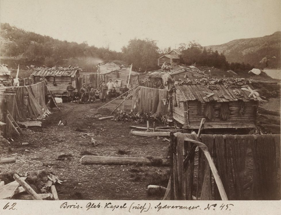 Церковь Бориса и Глеба (старая), Борисоглебский (Пазрека, Пазрецкий погост) (Печенгский район, Мурманская область). архивная фотография, 1867. Фотограф J.A. Friis