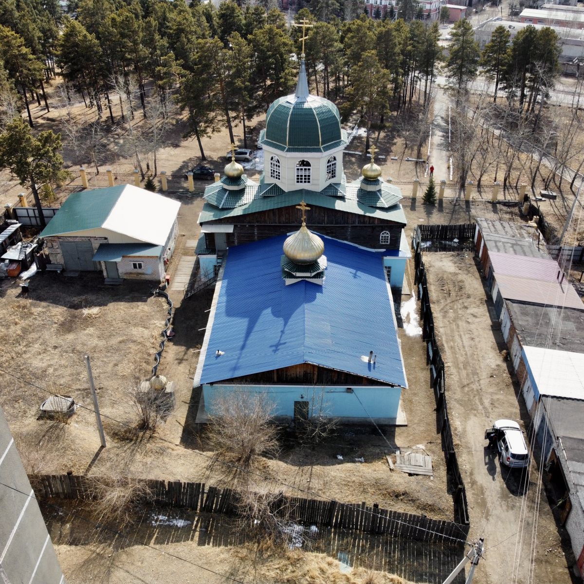 Церковь Рождества Пресвятой Богородицы, Атамановка (Читинский район, Забайкальский край). общий вид в ландшафте, Вид с СВ