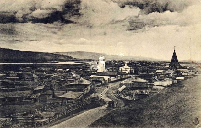 Церковь Богоявления Господня, Знаменка (Жигаловский район, Иркутская область). архивная фотография, Фото с сайта http://voskresenie.ircenter.ru/ru/history/znamenka/