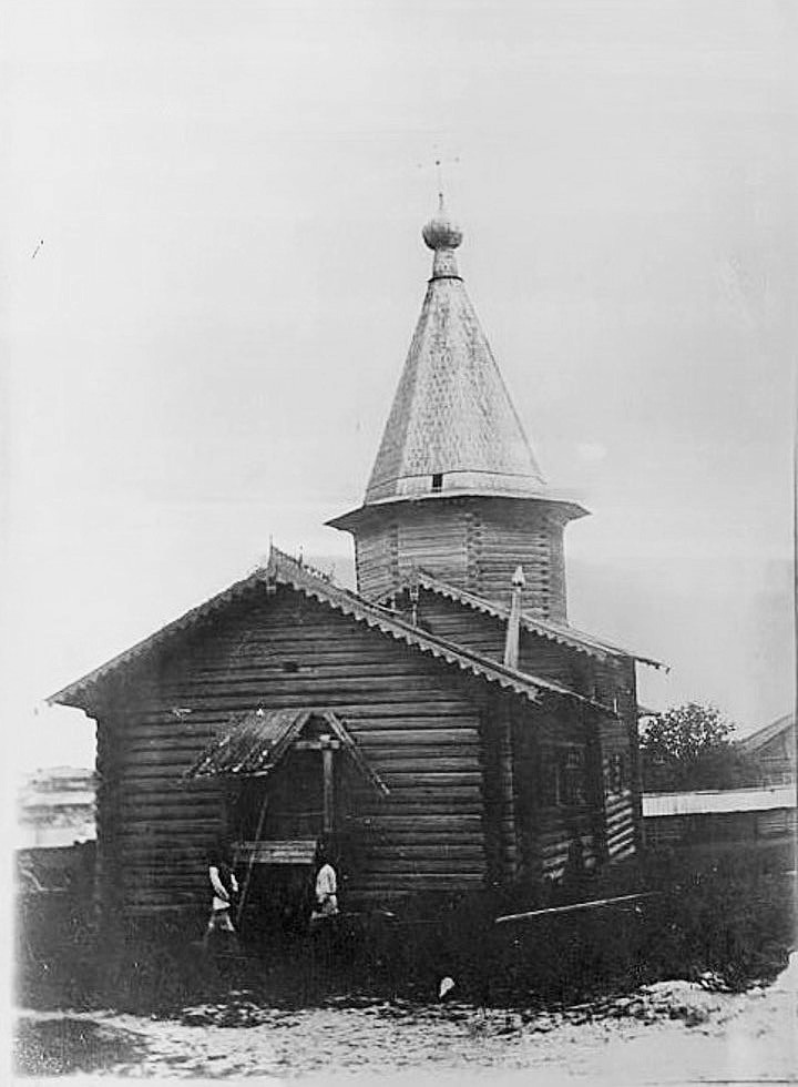 Церковь Илии Пророка (деревянная), Кузнецовская (Лондужский погост) (Тарногский район, Вологодская область). архивная фотография, Общий вид с западной стороны. Фото начала XX в. из коллекции ГНИМА. (ГК № 52193277)