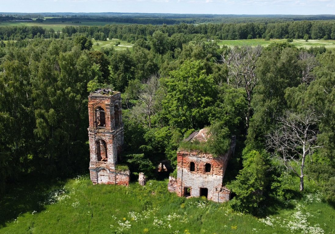 Церковь Рождества Пресвятой Богородицы, Строевая Гора (Комсомольский район, Ивановская область). общий вид в ландшафте