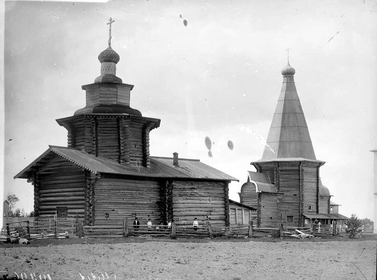 Церковь Афанасия Александрийского в Белой Слуде, Большая Слудка (Красноборский район, Архангельская область). архивная фотография, Общий вид с северо-восточной стороны. Фото Владимирова В. М. 1910-х гг. из коллекции ГНИМА. (ГК №33607252)