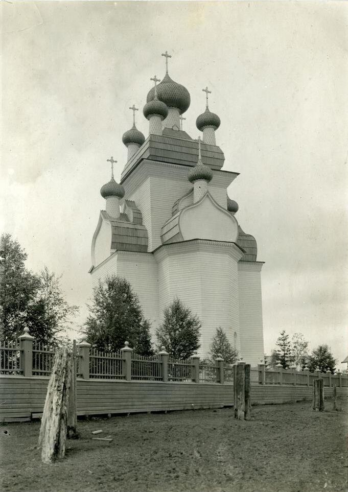 Церковь Преображения Господня, Чекуево (Онежский район, Архангельская область). архивная фотография, Фото 1910 года из фондов Российского этнографического музея. Автор А.Н. Павлович