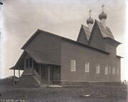 Церковь Введения во храм Пресвятой Богородицы, Вид на храм с юго-запада. Фотография художника В.М. Владимирова, 1913-1915 гг. Из фондов Государственного музея архитектуры (Москва) <br>, Осиново, Виноградовский район, Архангельская область