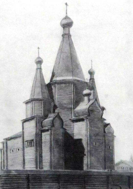 Церковь Воскресения Христова, Погост (Селецкий погост) (Холмогорский район, Архангельская область). архивная фотография, Фото с сайта https://pastvu.com/p/756026