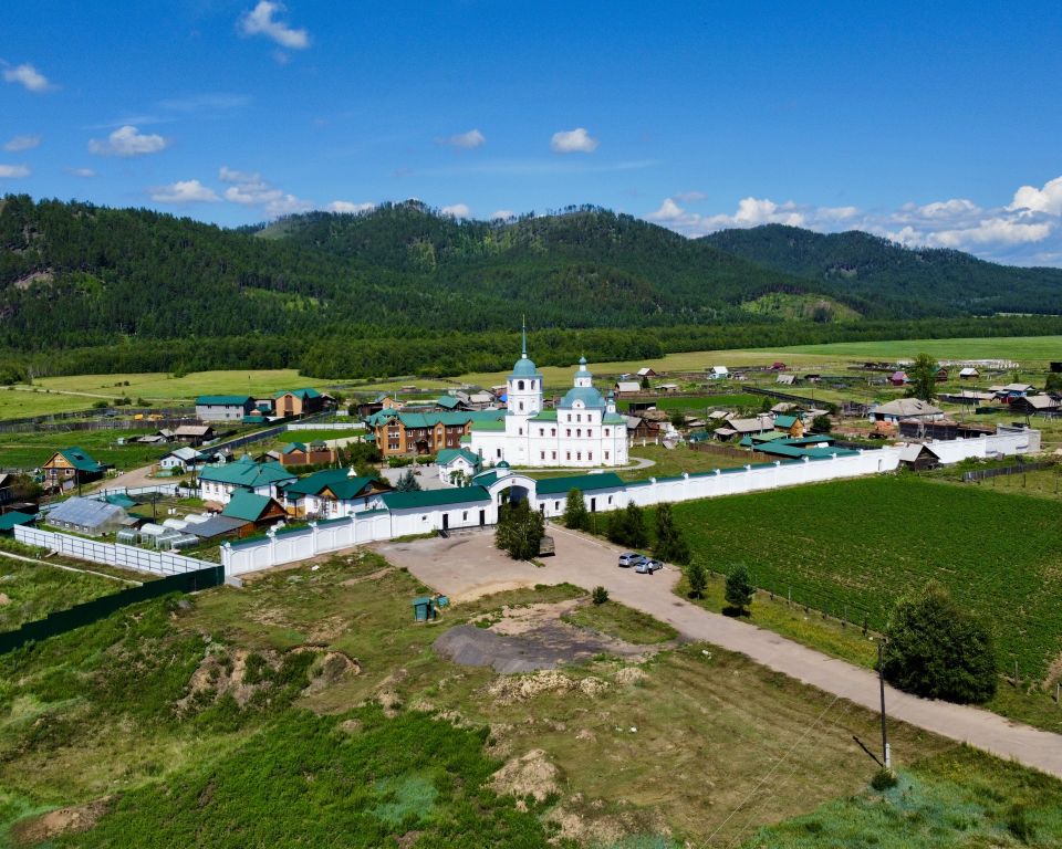 Батурино. Сретенский женский монастырь. общий вид в ландшафте, С воздуха 