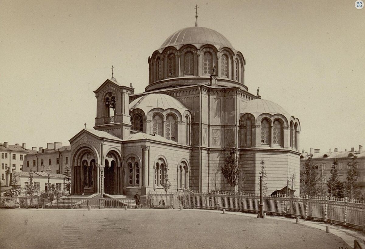 Церковь Димитрия Солунского (Греческая), Центральный район (Санкт-Петербург, г. Санкт-Петербург). архивная фотография, Автор:А.Ф.Лоренс Источник:https://collection.artsacademymuseum.org/entity/OBJECT/132028. Фото 1868 г.