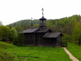 Чусовой. Церковь Георгия Победоносца из с. Саламатово Чусовского района в Парке истории реки Чусовой