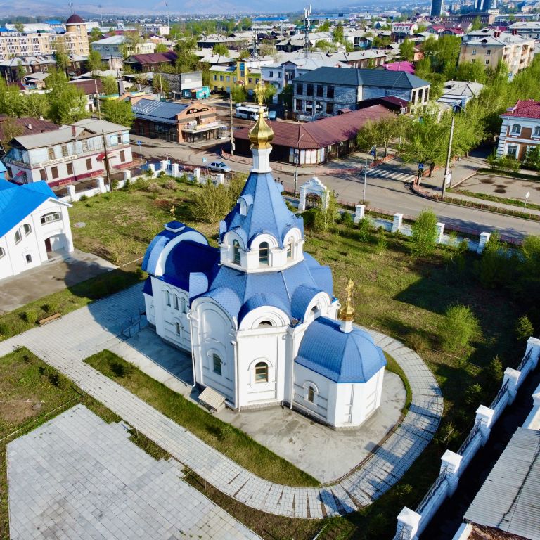 Церковь Спаса Нерукотворного Образа (новая), Улан-Удэ (Улан-Удэ, город, Республика Бурятия). общий вид в ландшафте, Вид с ЮВ