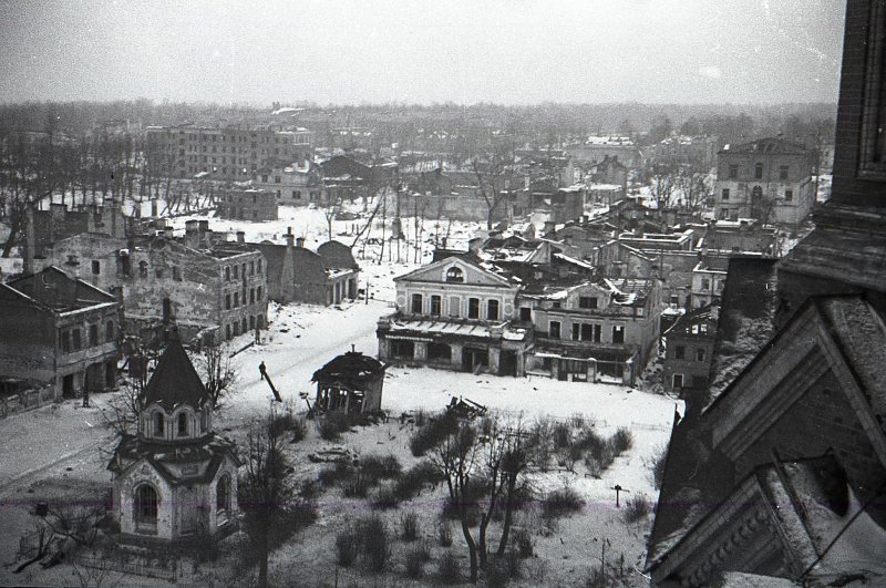Часовня Иосифа Песнописца, Петергоф (Санкт-Петербург, Петродворцовый район, г. Санкт-Петербург). архивная фотография, Фото 1944 г. из фондов ЦВММ  им. Петра Великого
