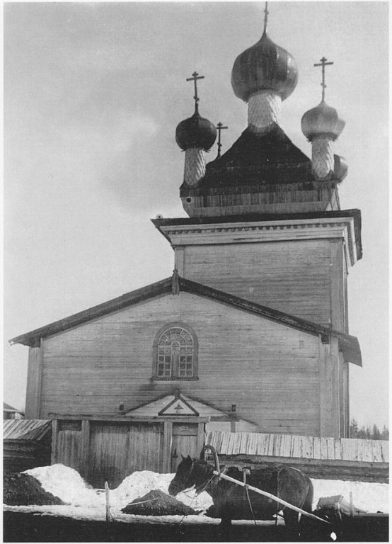 Церковь Троицы Живоначальной, Фалёво (Пабережский погост) (Плесецкий район, Архангельская область). архивная фотография, Вид с запада. Фотография А. А. Каретникова 1905 г.