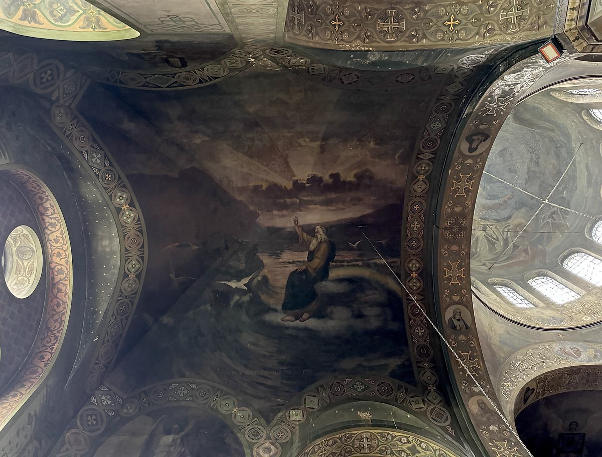 Роспись свода в северном компартименте, интерьер и убранство. Церковь Вознесения Господня, Курганинск (Курганинский район, Краснодарский край)