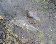 Церковь Сергия Радонежского, Камни из фундамента церкви. Северная стена. , Плесецк, Плесецкий район, Архангельская область