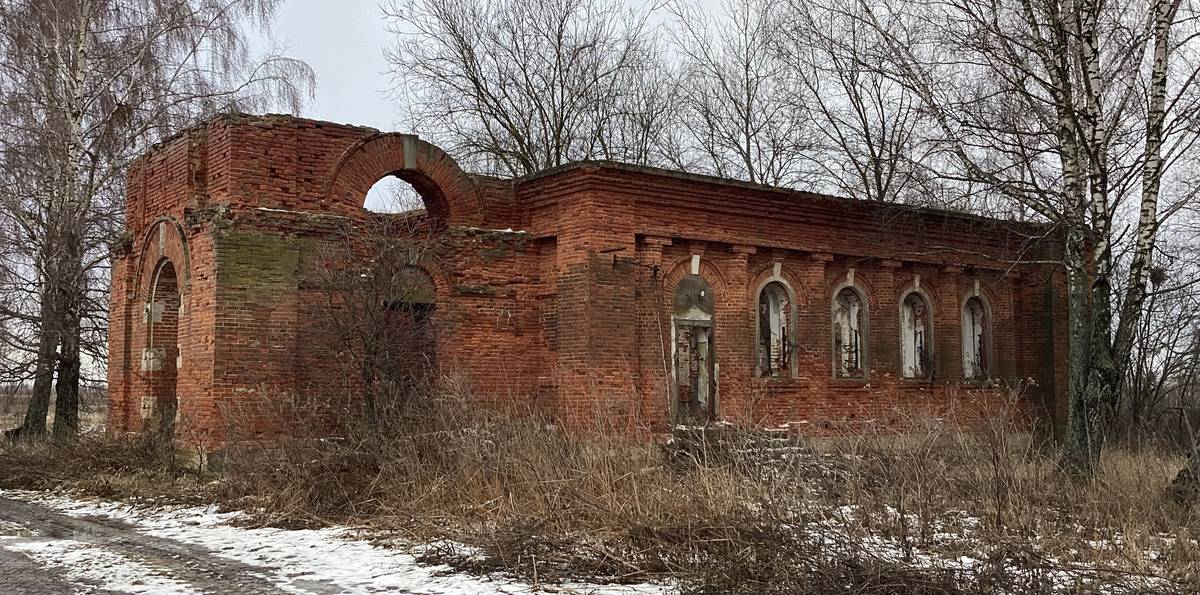 Вид с юго-запада, фасады. Церковь Михаила Архангела, Острецово (Заокский район, Тульская область)