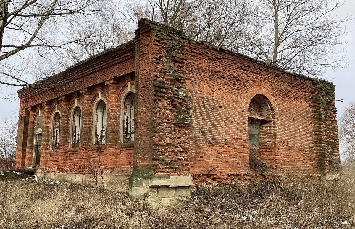 Вид с юго-востока, фасады. Церковь Михаила Архангела, Острецово (Заокский район, Тульская область)