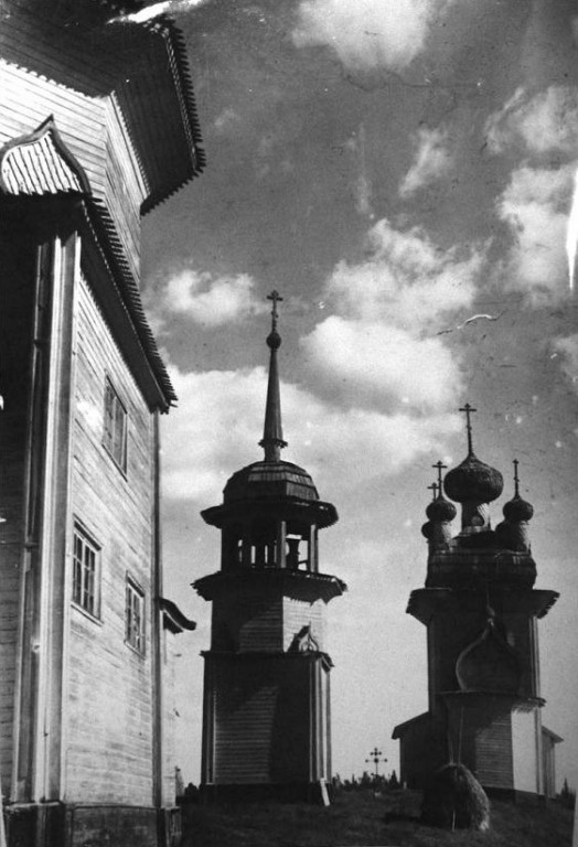 Церковь Климента, папы Римского, Макарьино (Кожа, Кожский погост) (Онежский район, Архангельская область). архивная фотография, Вид с востока. Фотография художника В.А. Плотникова, 1905-1907 гг. С сайта arni.petrsu.ru