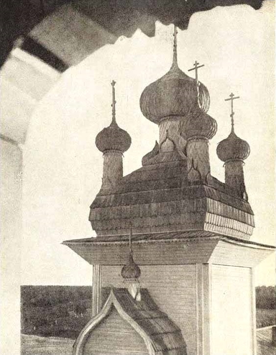 Церковь Климента, папы Римского, Макарьино (Кожа, Кожский погост) (Онежский район, Архангельская область). архивная фотография, Фотография художника В.А. Плотникова, 1905-1907 гг. С сайта www.archnadzor.ru