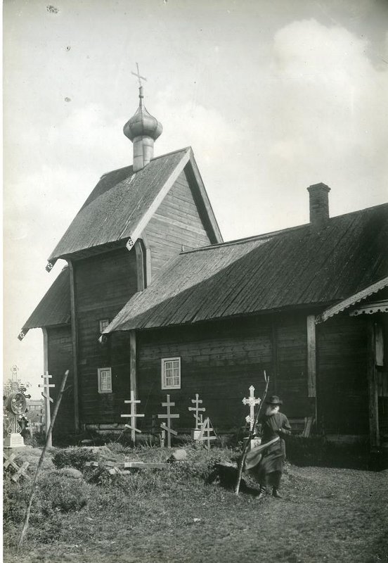 Церковь Георгия Победоносца, Шеменичи (Шеменский погост) (Подпорожский район, Ленинградская область). архивная фотография, Фото 1916 г. из фондов Российского этнографического музея. (ГК №25333900)