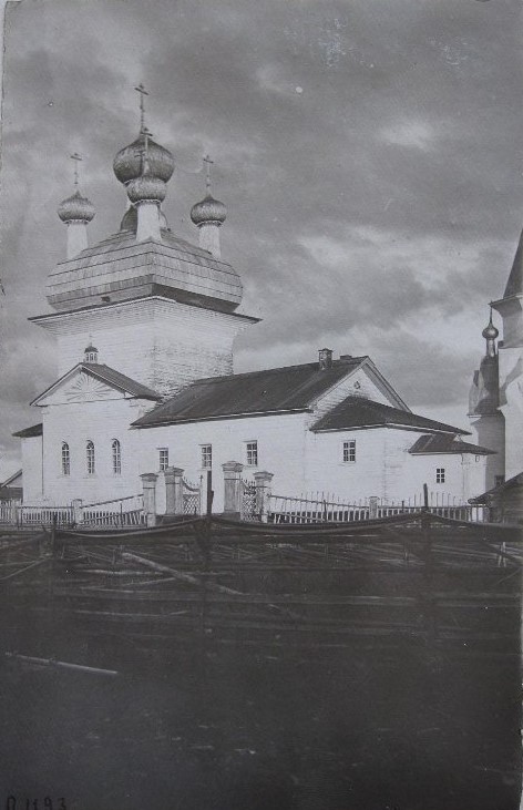Церковь Климента, папы Римского, Пияла (Онежский район, Архангельская область). архивная фотография, Общий вид северо-запада. Фото Барановского П. Д. 1931 г. из коллекции ГНИМА. (ГК №6967629)