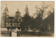 Церковь Покрова Пресвятой Богородицы, Боковой фасад. Почтовая фотооткрытка 1916 г.<br>, Кривошин, Ляховичский район, Беларусь, Брестская область