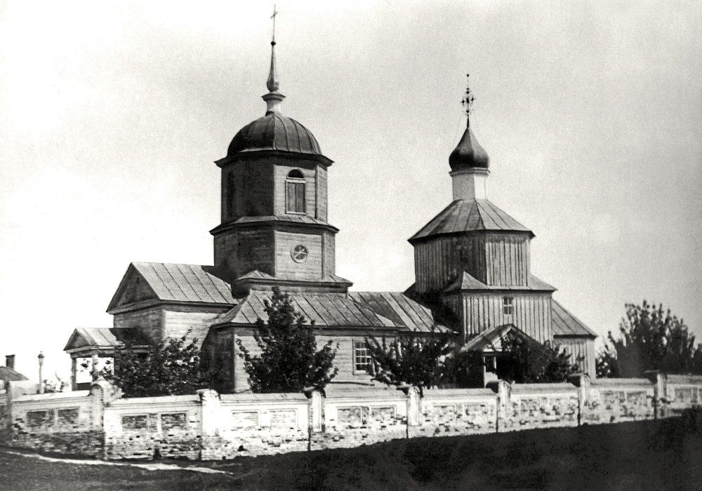 Церковь Михаила Архангела, Малый Крупец (Выгоничский район, Брянская область). архивная фотография, Вид с юго-запада, 1913 г.