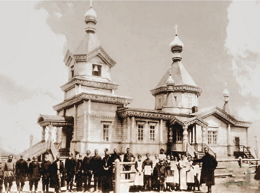 Теплоключенка. Церковь Димитрия Солунского. архивная фотография, фото 1903 года с сайта http://www.foto.kg/galereya/1014-hristianstvo-hram-svyatogo-dmitriya-solunskogo.html