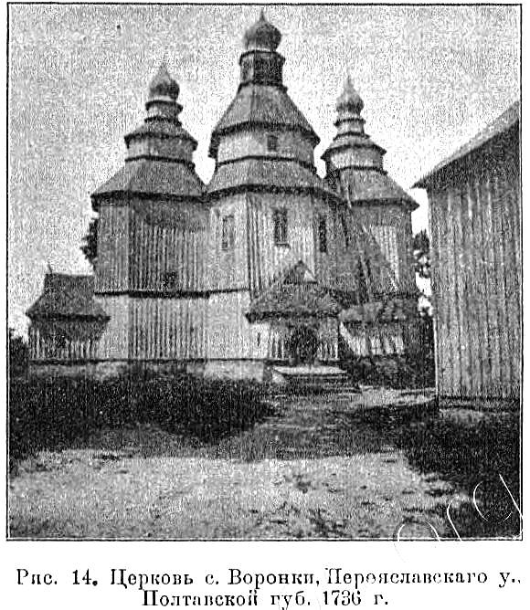Церковь Рождества Пресвятой Богородицы, Вороньков (Воронки) (Бориспольский район, Украина, Киевская область). архивная фотография, Известия ИАК 1912 http://www.library.chersonesos.org/showsection.php?section_code=1