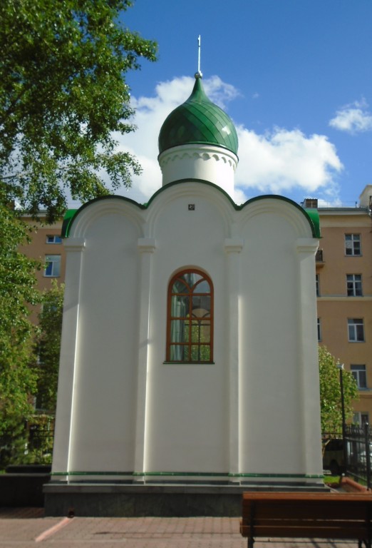 Часовня Сергия Радонежского, Новосибирск (Новосибирск, город, Новосибирская область). фасады, Вид со стороны улицы Коммунистической