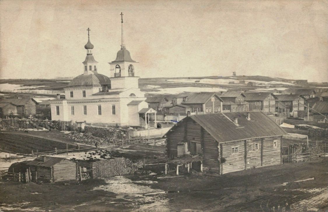 Церковь Николая Чудотворца (утраченная), Усть-Цильма (Усть-Цилемский район, Республика Коми). архивная фотография, Фото 1908 года из фондов Усть-Цилемского историко-мемориального музея А.В. Журавского
